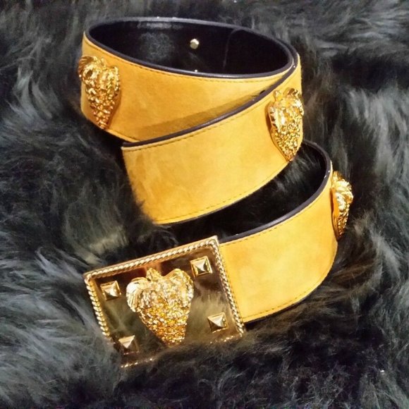 Escada | Accessories | Vtg 9s Escada Belt Suede Leather Gold  display picture 2